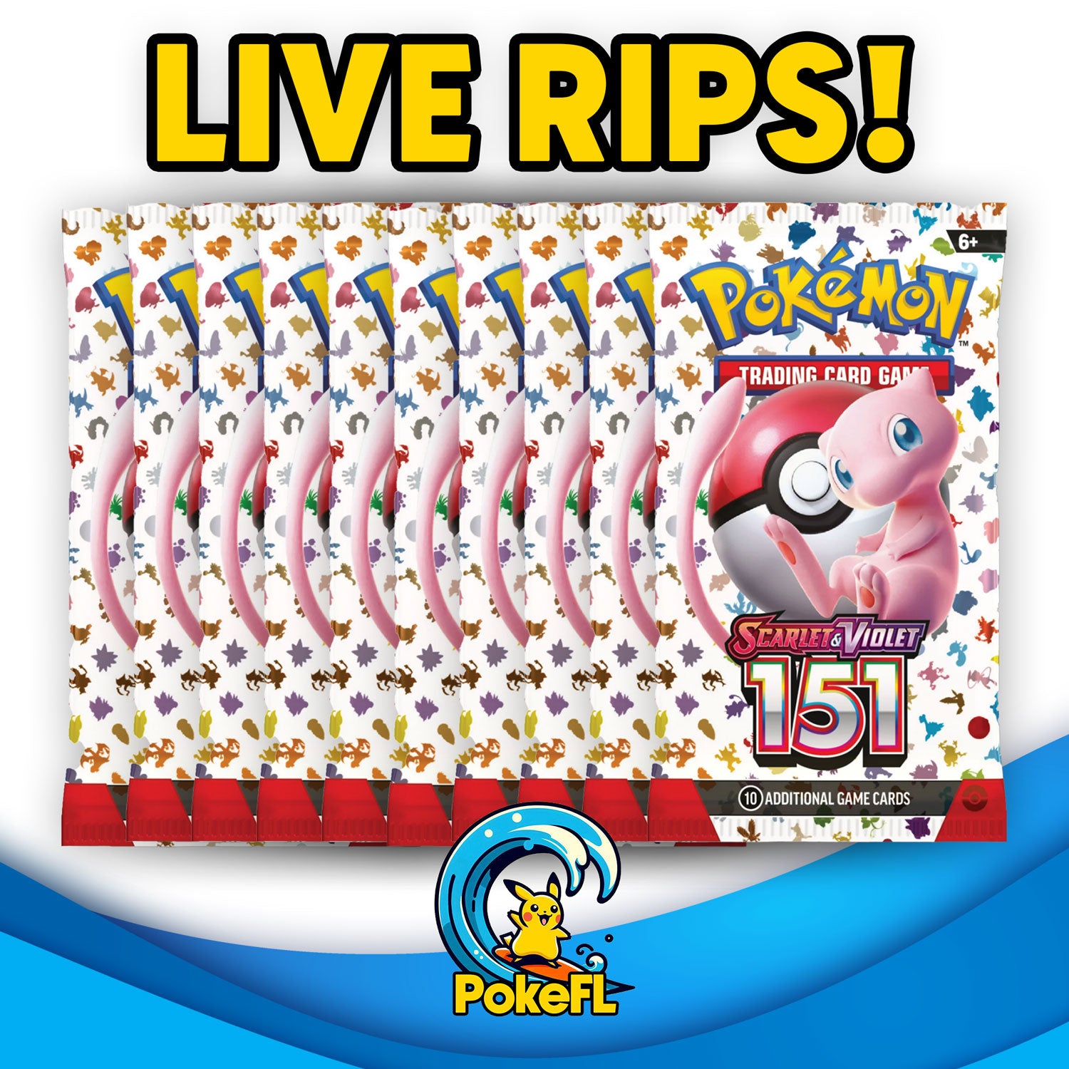LIVE Opening - (10) Pokémon TCG: Scarlet & Violet - 151 Booster