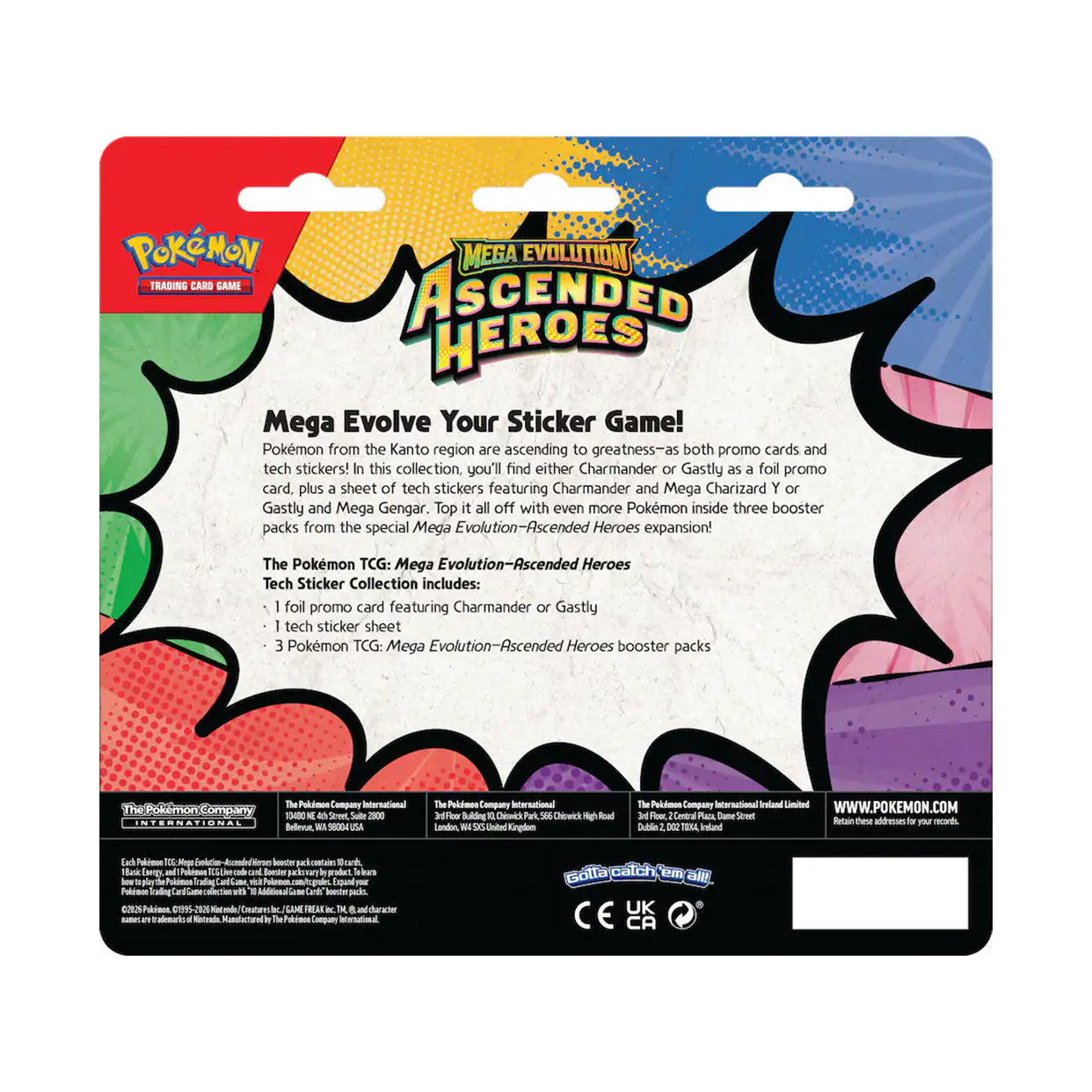 Pokémon TCG: Mega Evolution - Ascended Heroes Tech Sticker Collection - Styles May Vary