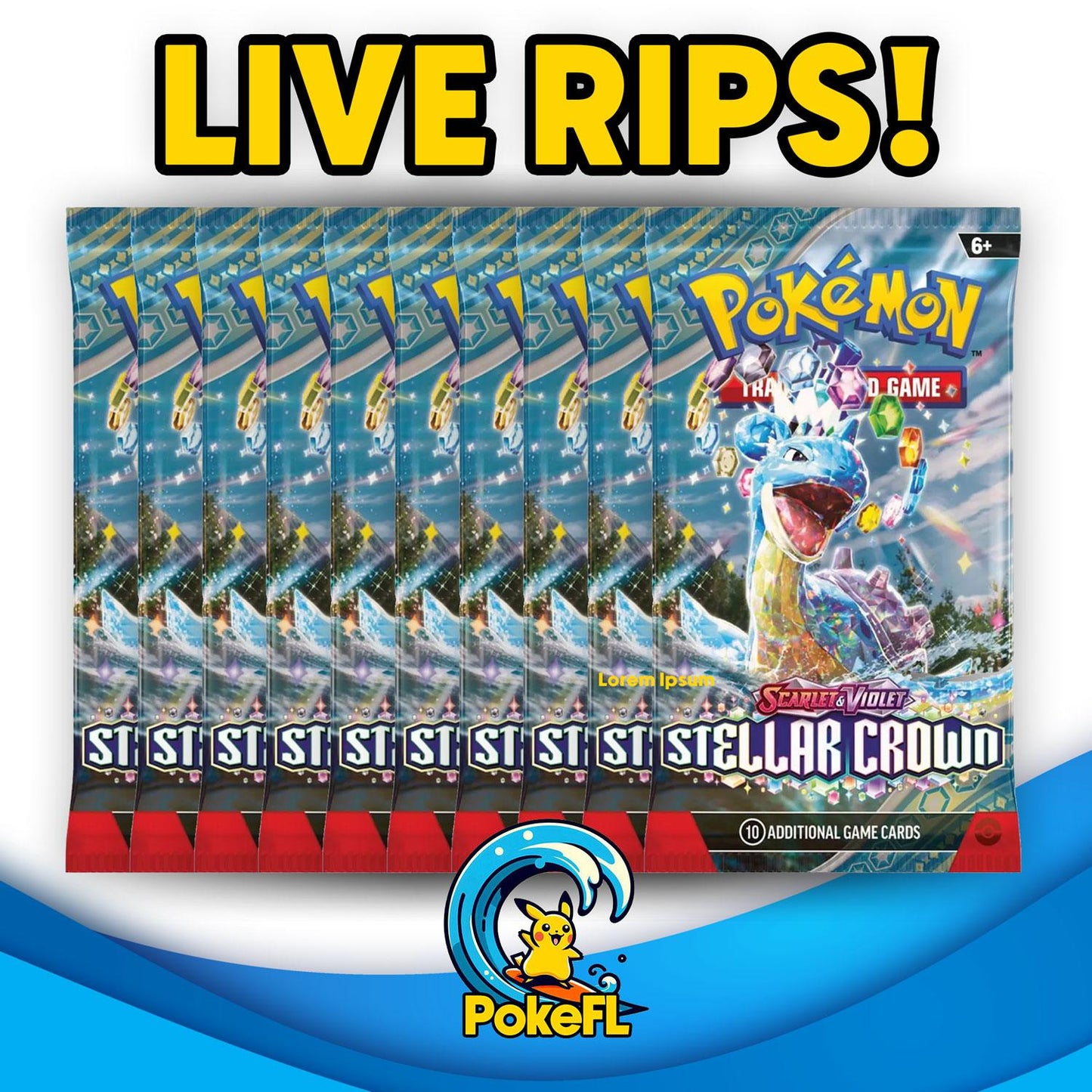 LIVE Opening - (10) Pokémon TCG: Scarlet & Violet - Stellar Crown Booster Packs