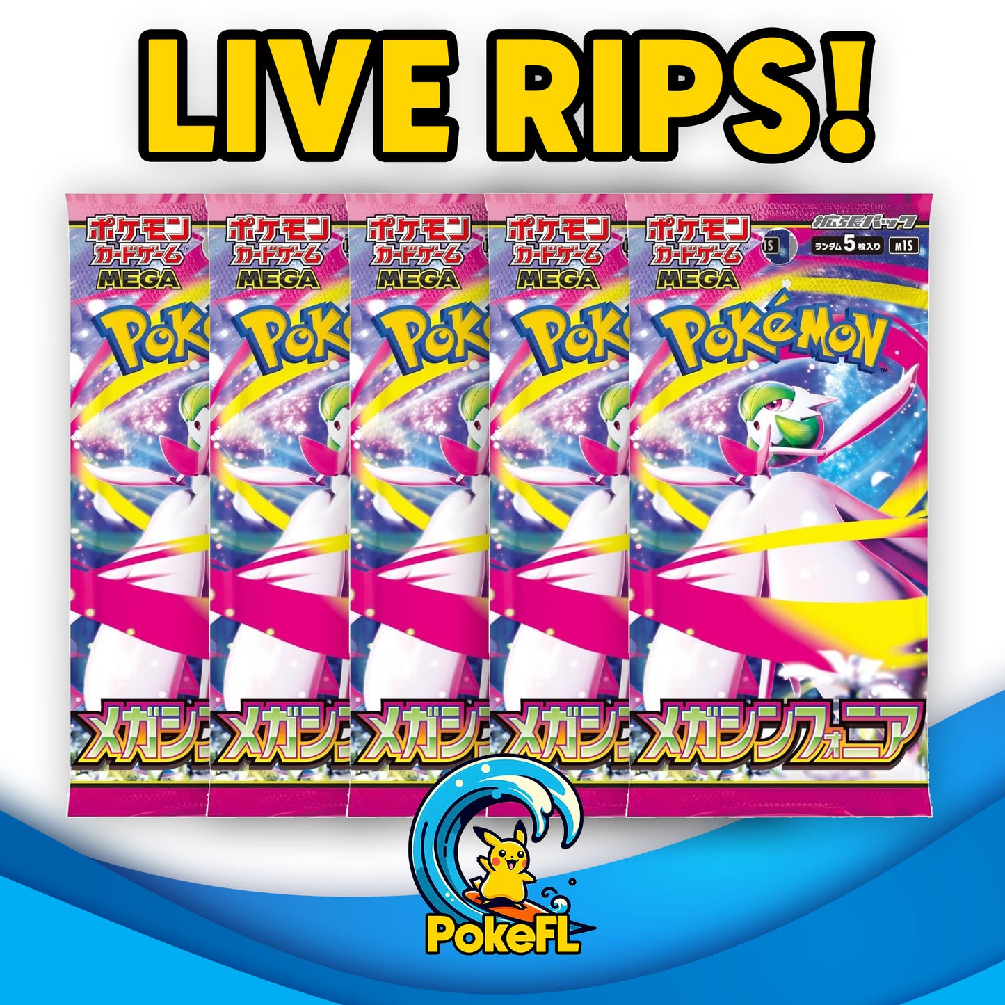 LIVE Opening - (5) Pokémon Japanese TCG: Scarlet & Violet - Mega Symphonia Booster Packs