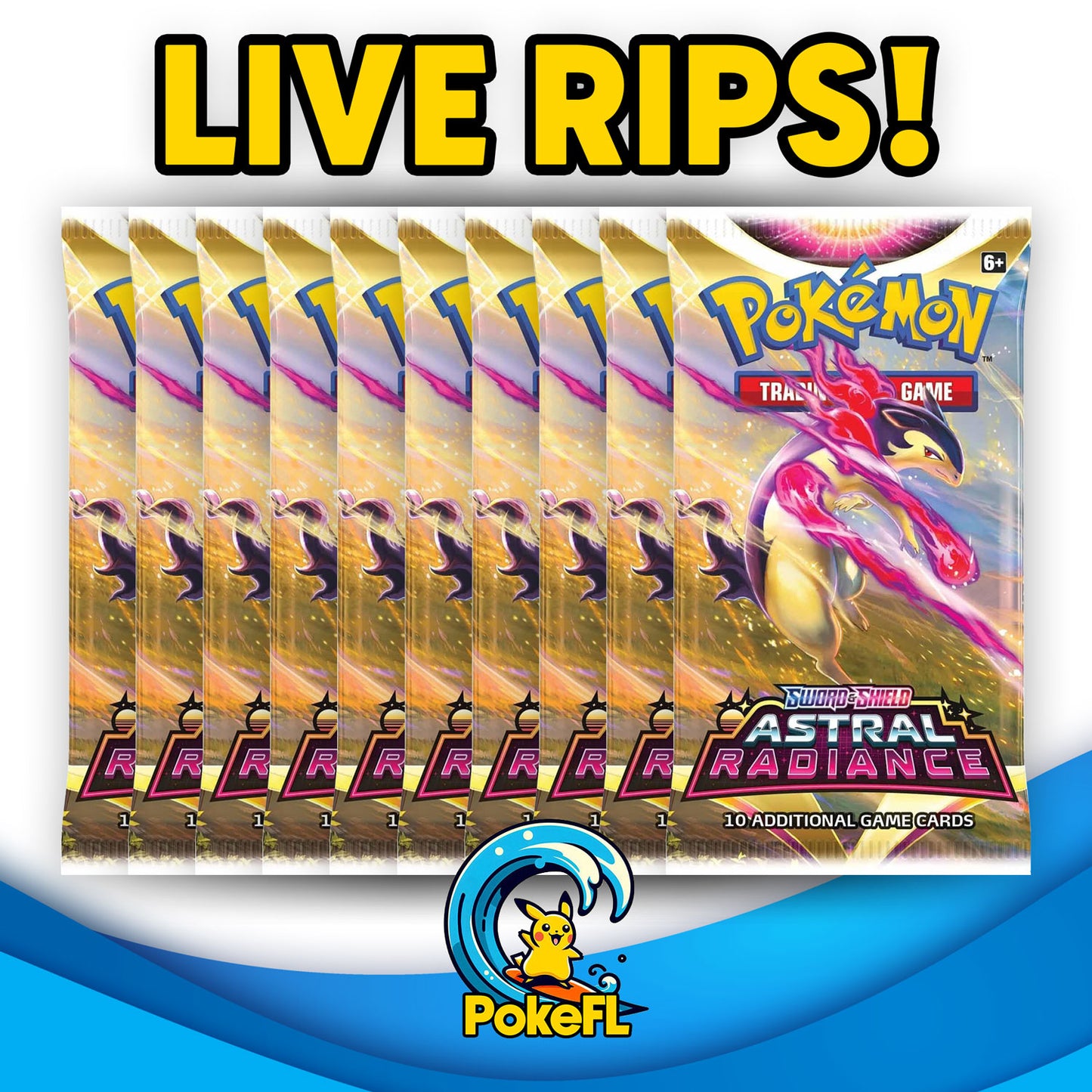 LIVE Opening - (10) Pokémon TCG: Sword & Shield - Astral Radiance Booster Packs