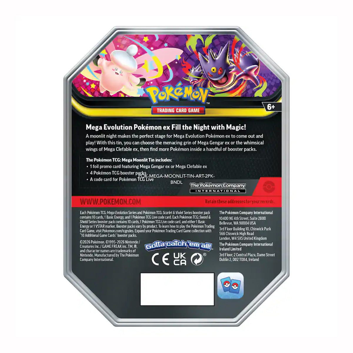Pokémon TCG: Mega Evolution Mega Moonlit Tin - Styles May Vary