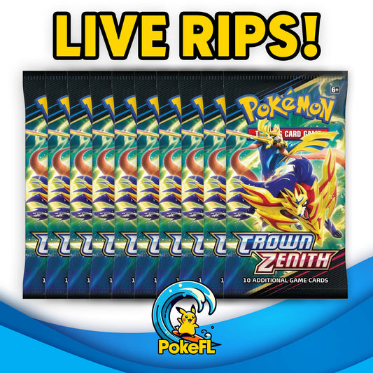 LIVE Opening - (10) Pokémon TCG: Crown Zenith Booster Packs