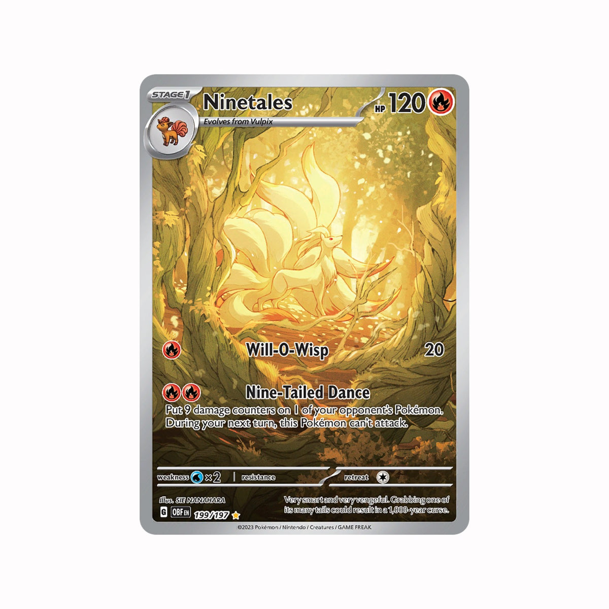 Ninetales 199/197 Illustration Rare from Obsidian Flames