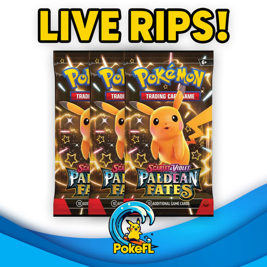 LIVE Opening - (3) Pokémon TCG: Scarlet & Violet - Paldean Fates Booster Packs