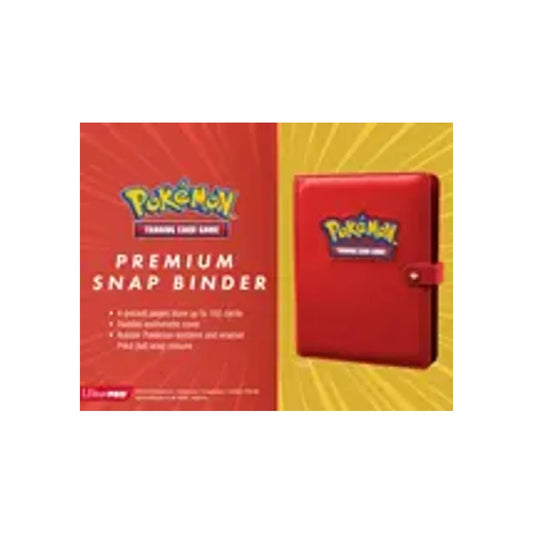 Pokémon TCG: Ultra-PRO Pokemon 4 Pkt Red Premium Snap Binder with Logo