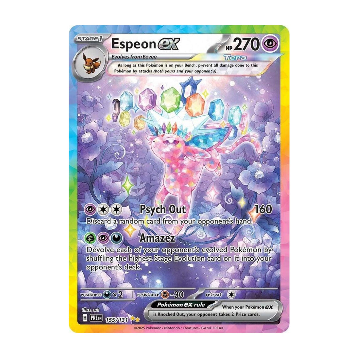 Espeon ex 155/131 Special Illustration Rare from Prismatic Evolutions