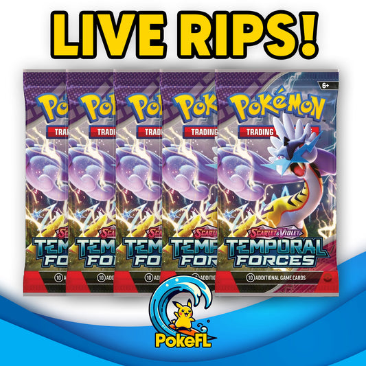 LIVE Opening - (5) Pokémon TCG: Scarlet & Violet - Temporal Forces Booster Packs