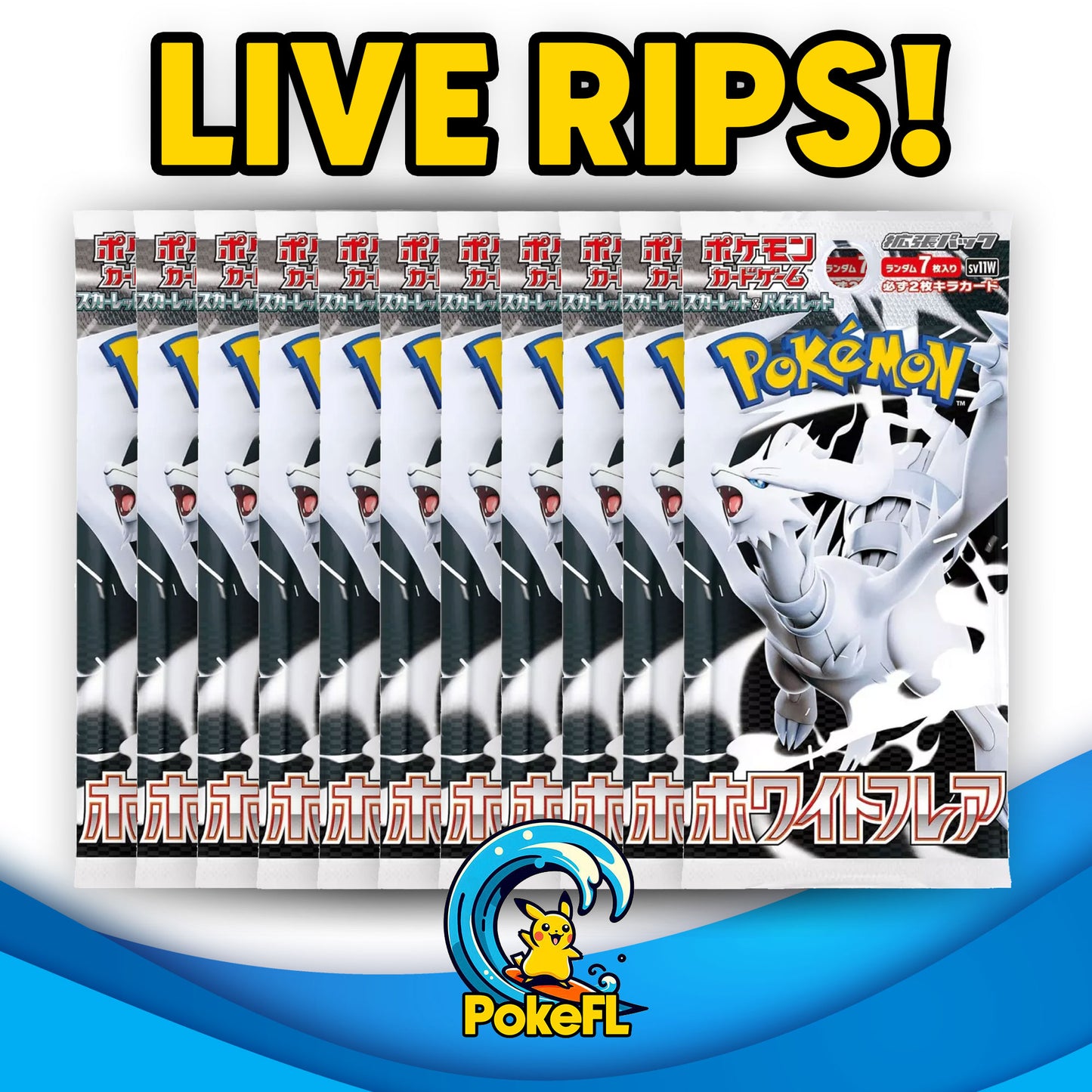 LIVE Opening - (10) Pokémon Japanese TCG: Scarlet & Violet - White Flare Booster Packs